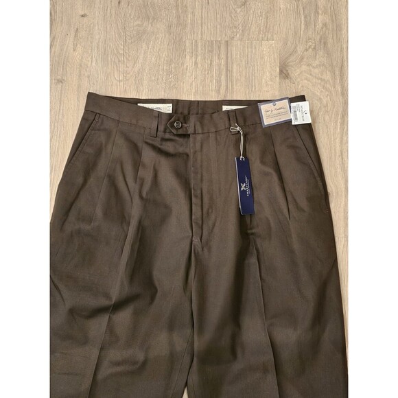 John W Nordstrom Smart Care Stain Resistant Pleated Cuffed Pant Mens 35×29 Brown - Picture 2 of 11